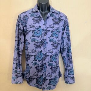 Sand Floral Long Sleeve Shirt EU size 41 21" armpit to armpit seams Gently worn